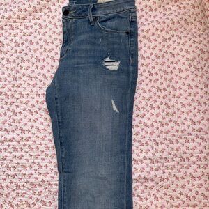 LOFT Blue Distressed Skinny Jeans